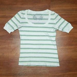 Anchor Blue White Stripe Short Sleeve Shirt